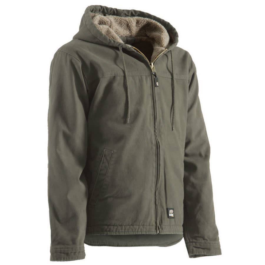 Berne Sherpa Lined Sanded Hooded Work Jacket