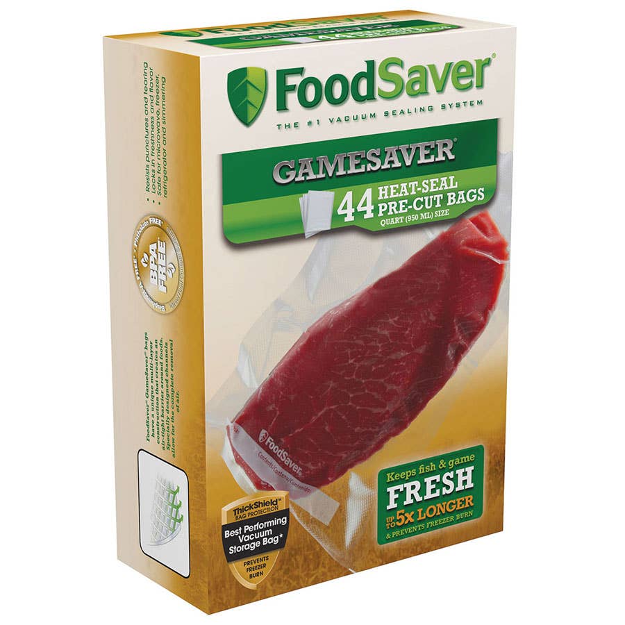 FoodSaver GameSaver Quart Size VacuumSeal Bags 8"" x 11"" 44 ct