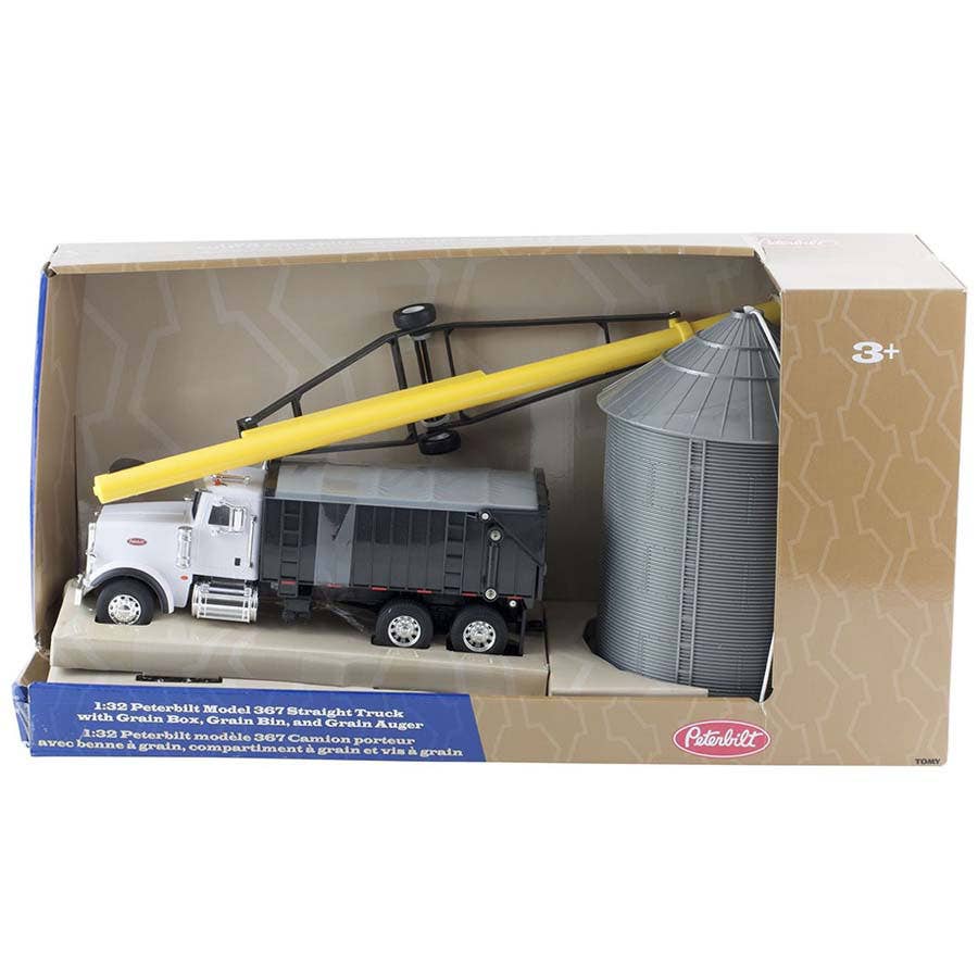 Peterbilt 132 Grain Box Truck with Bin and Auger Farm Toy Set