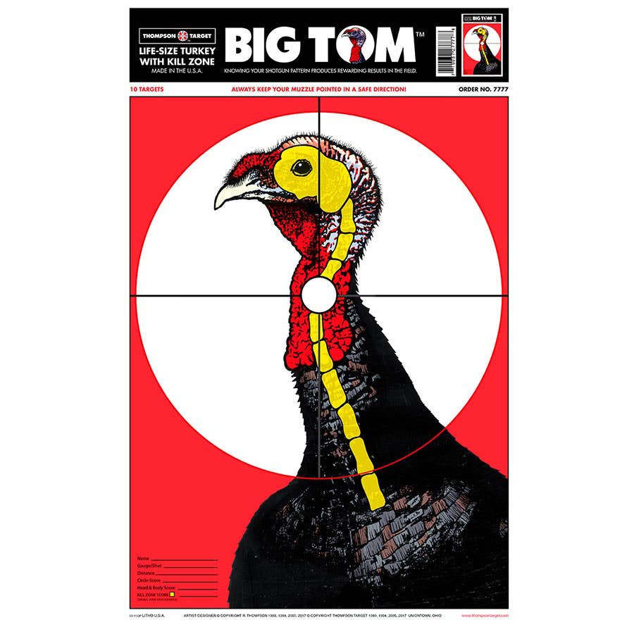 Thompson Target LifeSize Turkey Paper Hunting Target 10 pk