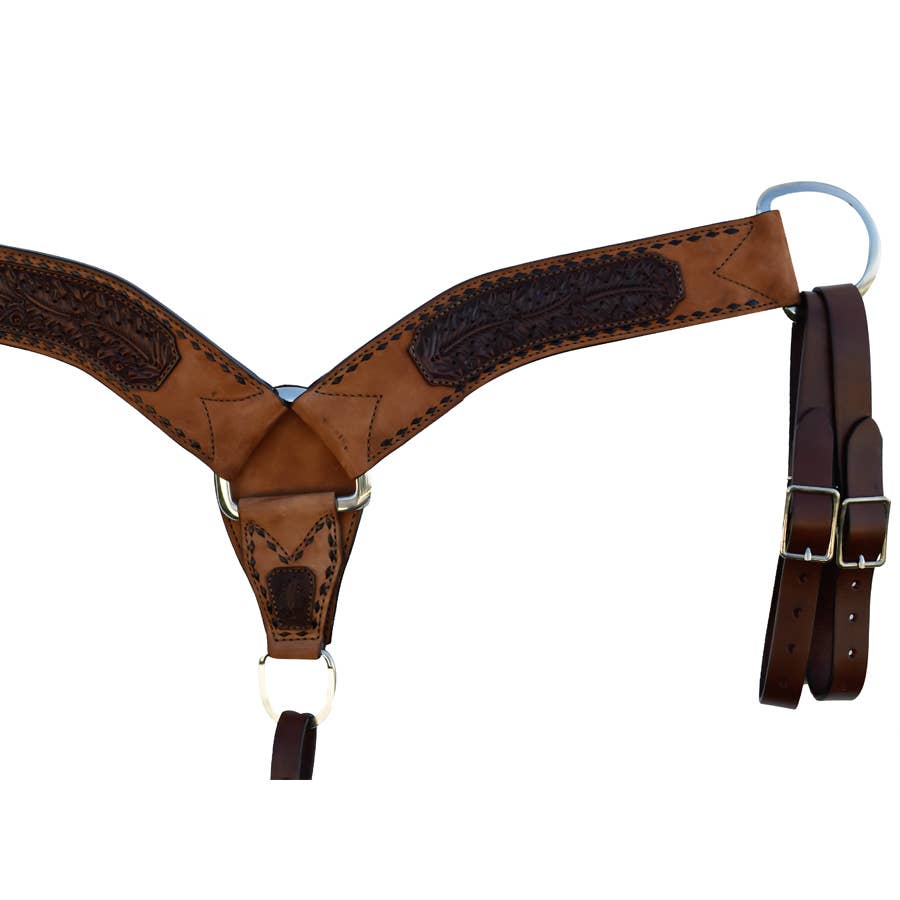 Alamo Saddlery Double Tugs and Buckstitched Breast Collar 3""