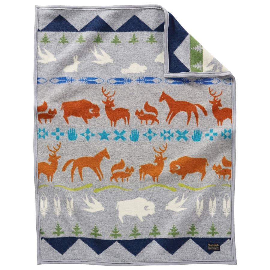 Pendleton Shared Paths Crib Blanket Gray