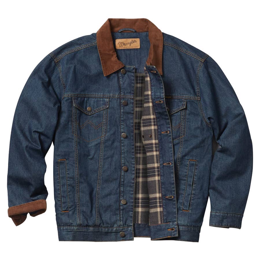 Blanket Lined Denim Wrangler Jacket Men Rugged Wear 74265RT