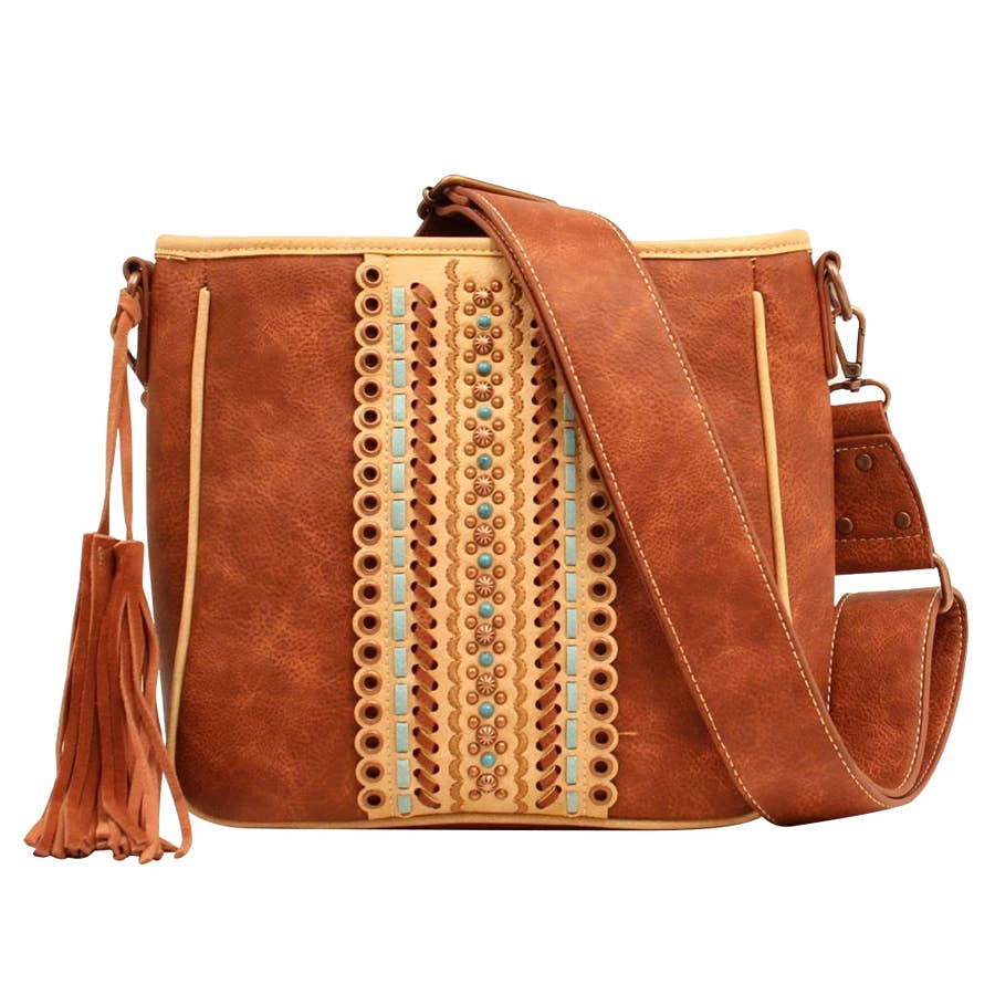 Blazin Roxx Women's Laney Messenger Concealed Weapon Purse Brown