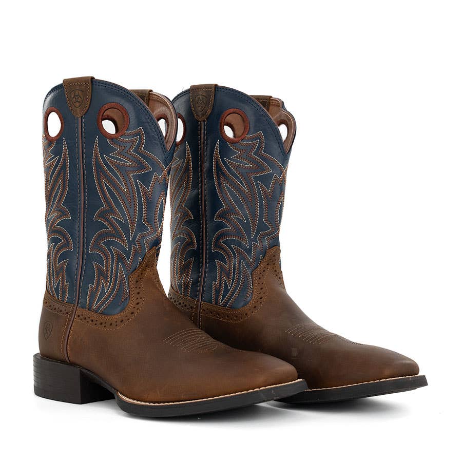 Ariat Men's Square Toe Sidebet Western Boots - Tan/Blue