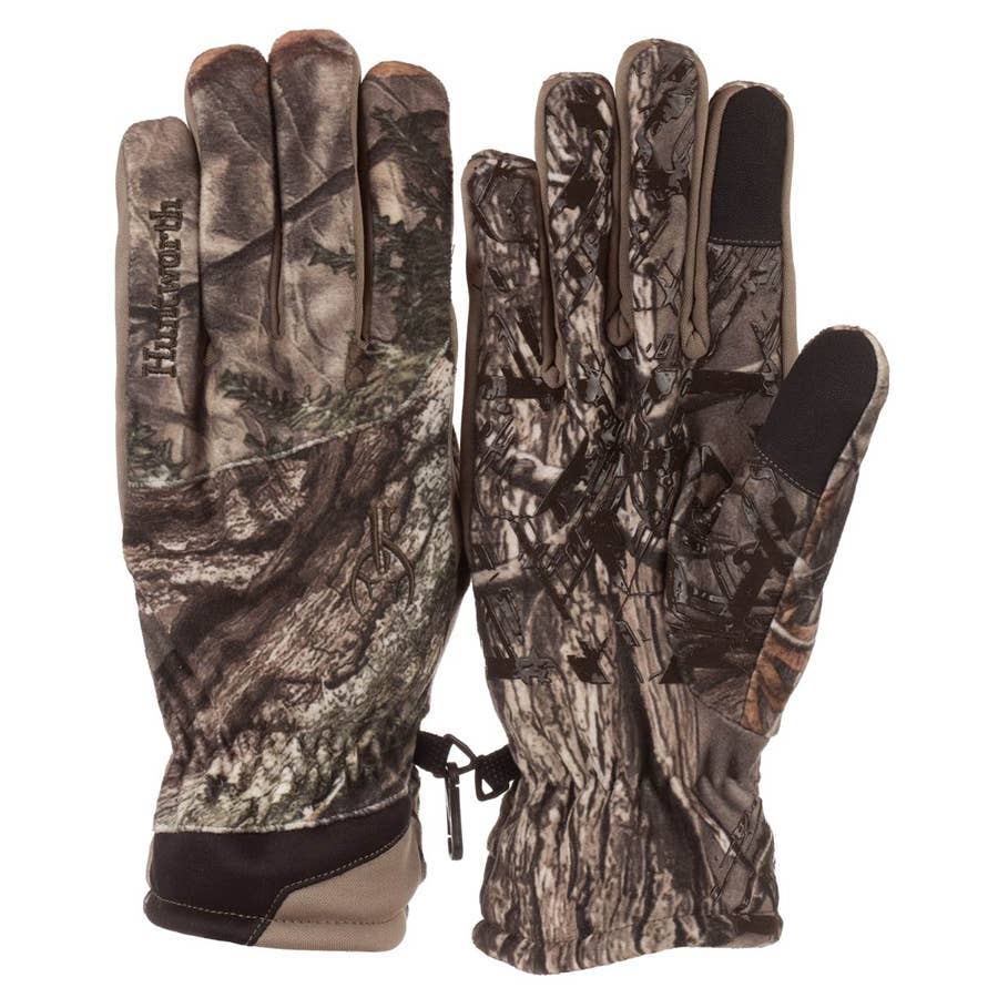 Huntworth Men's InVelvet Fleece Stealth Hunting Gloves Hiddn Camo