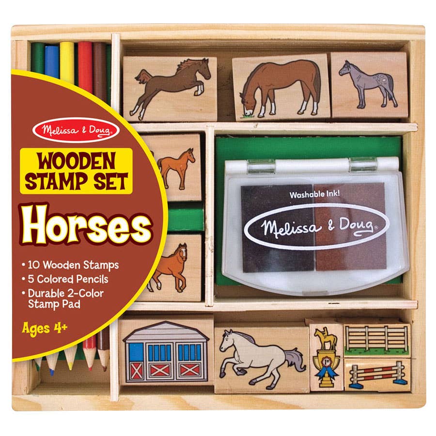 Melissa & Doug Horses Wooden Stamp Play Set