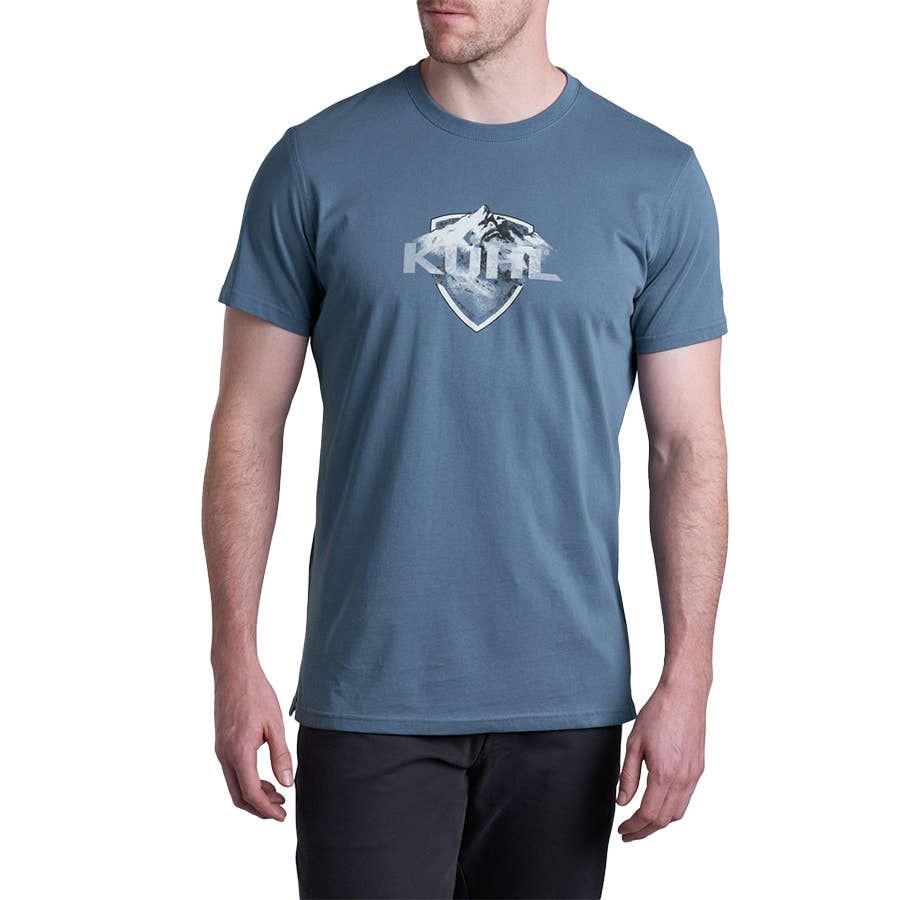 T-shirt Homme Kuhl Born In The Mountains - Logo Graphique Montagne - Taille M Gris Anthracite