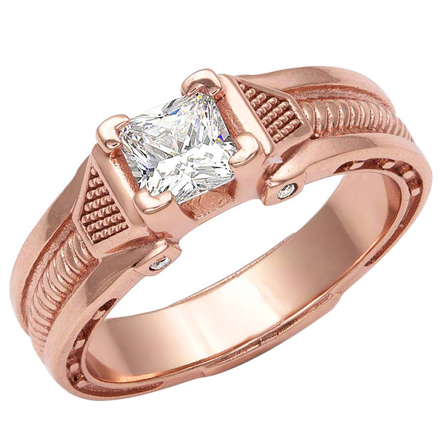 Montana Silversmiths Women's Single Stone Horseshoe Nail Ring Rose Gold