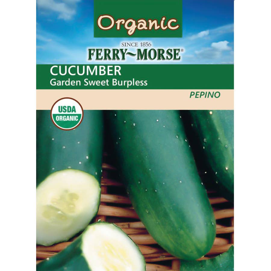 FerryMorse Organic Cucumber Garden Sweet Burpless F1 Seeds