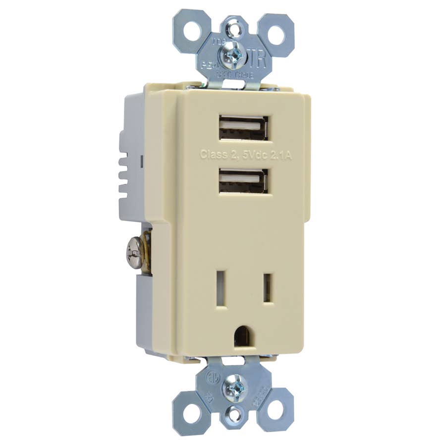 PASS & SEYMOUR R26USBACW radiant 15A Tamper-Resistant USB Type A/C PASS & SEYMOUR R26USBACW radiant 15A Tamper-Resistant USB Type A/C