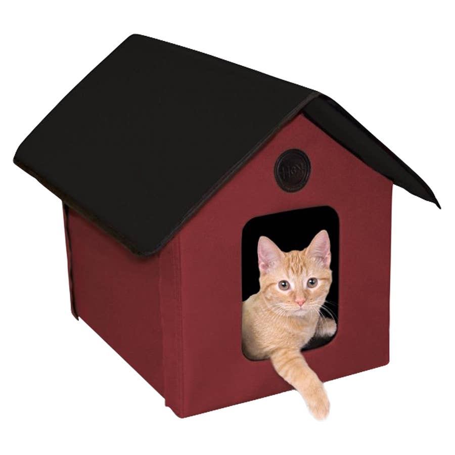 K&H Heated Outdoor Kitty House Barn Red