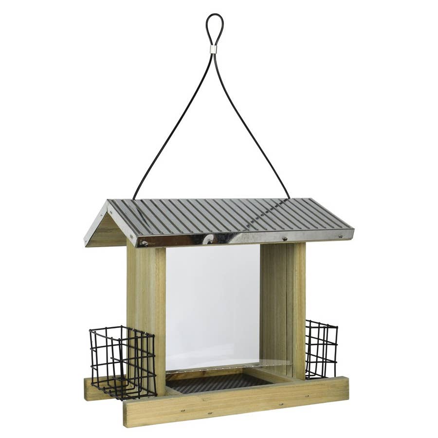 Nature's Way Galvanized Weathered Hopper Bird Feeder