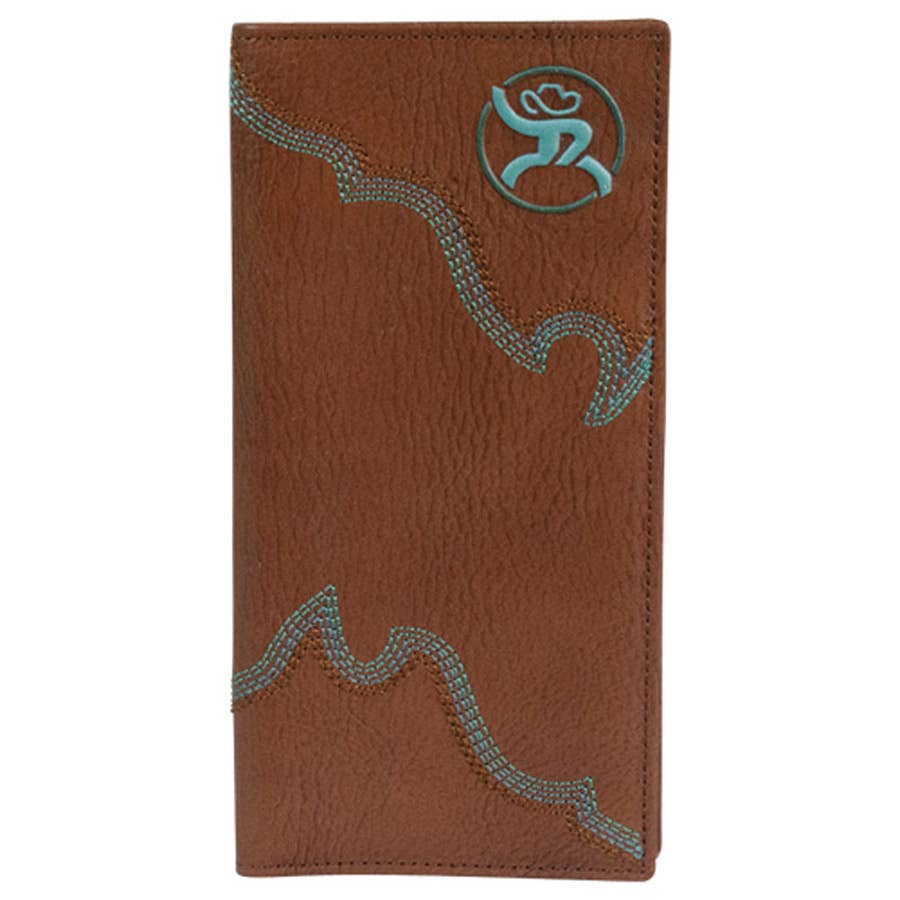 HOOey Men's Roughy Boot Stitch Rodeo Wallet Brown/Blue
