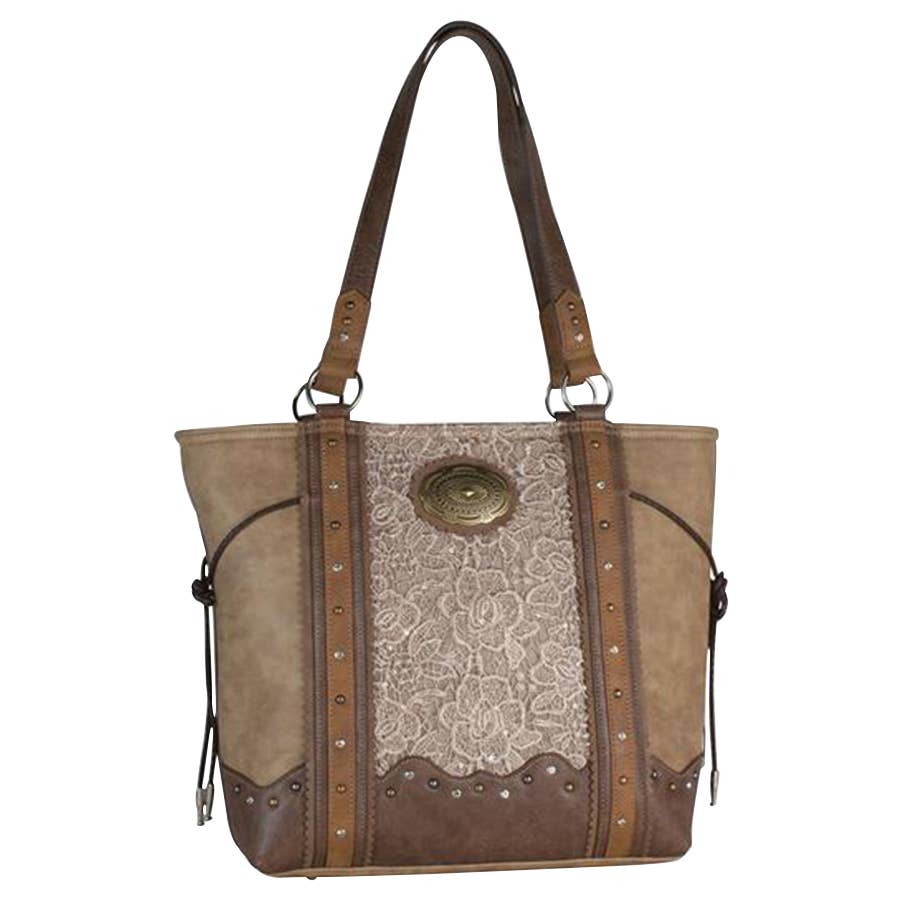Justin Women's Tote Lace Conceal Carry Handbag Tan/Brown