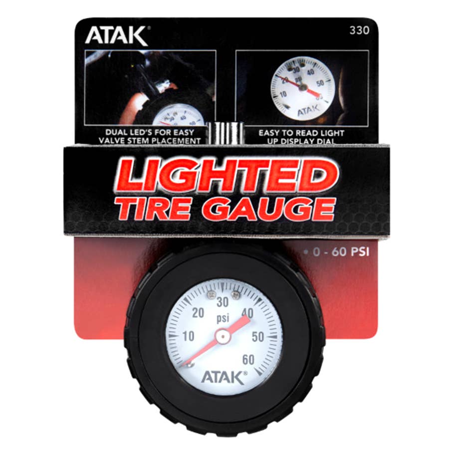 Performance Tool Tire Gauge with LED Flashlight 60 psi