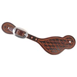 Martin Saddlery Tombstone Weathered Antique Spurstraps with Twisted Wire Tooling, Natural