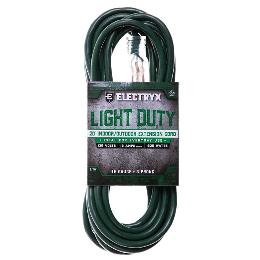 Electryx 16 ga Light Duty Extension Cord Green
