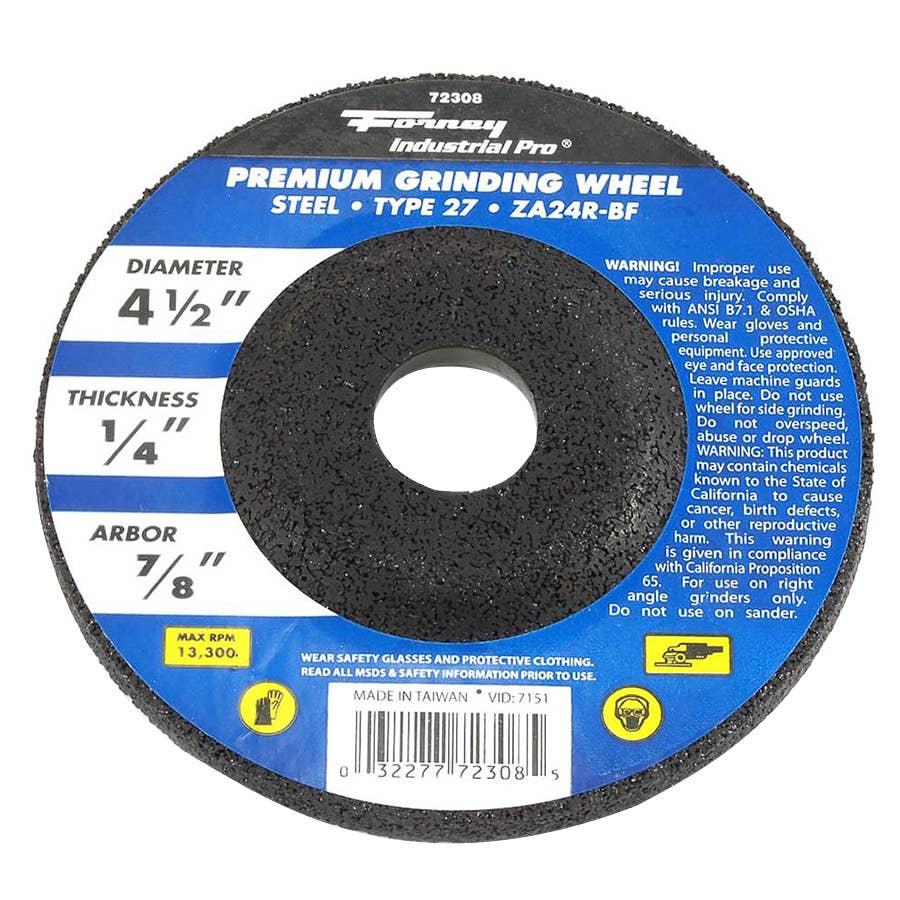 Forney Premium Grinding Wheel 41/2" 7/8"(13,300 rpm)