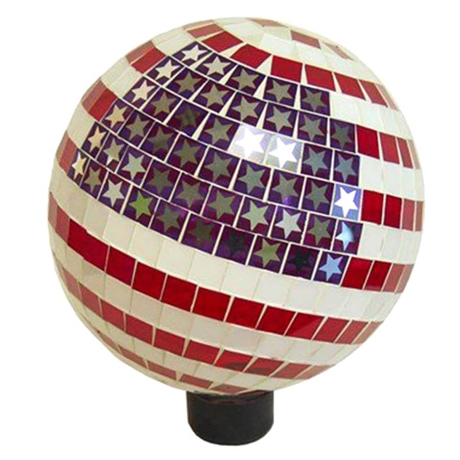Echo Valley American Flag Mosaic Gazing Globe - 10""