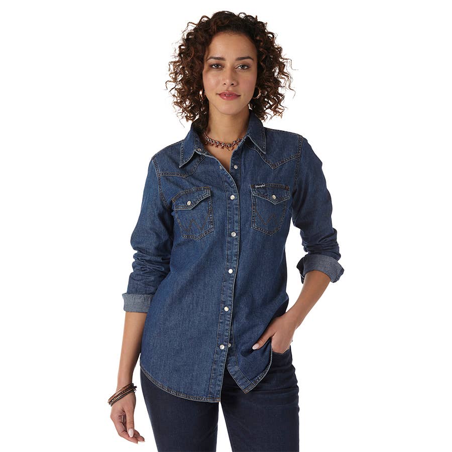 wrangler western dress shirts Wrangler Retro Men's Premium Plaid Print Long Sleeve Snap Western Shir