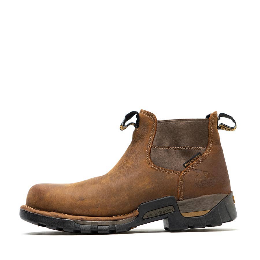 Men's Eagle One Steel Toe Waterproof Chelsea Work Boots Brown