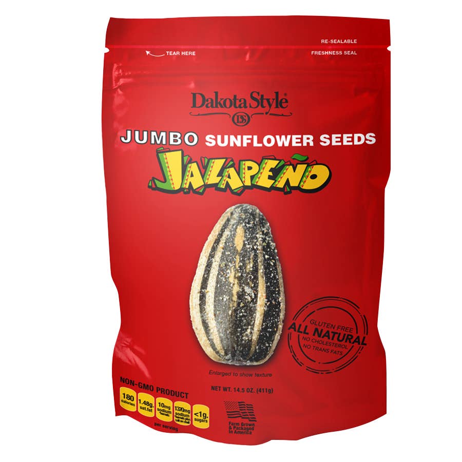 Dakota Style Jalapeno Jumbo Sunflower Seeds 14.5 oz