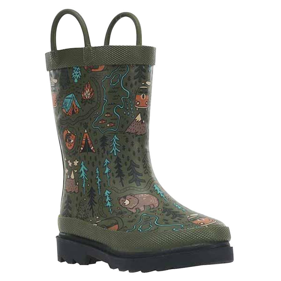 Western Chief Kid's Wild Adventure Rain Boots Olive