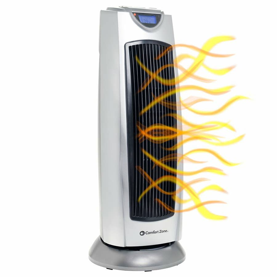 Comfort Zone 1500w Digital Ceramic Oscillating Electric Tower Heater