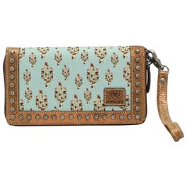 ARIAT Cactus Cruiser Clutch Turquoise One Size