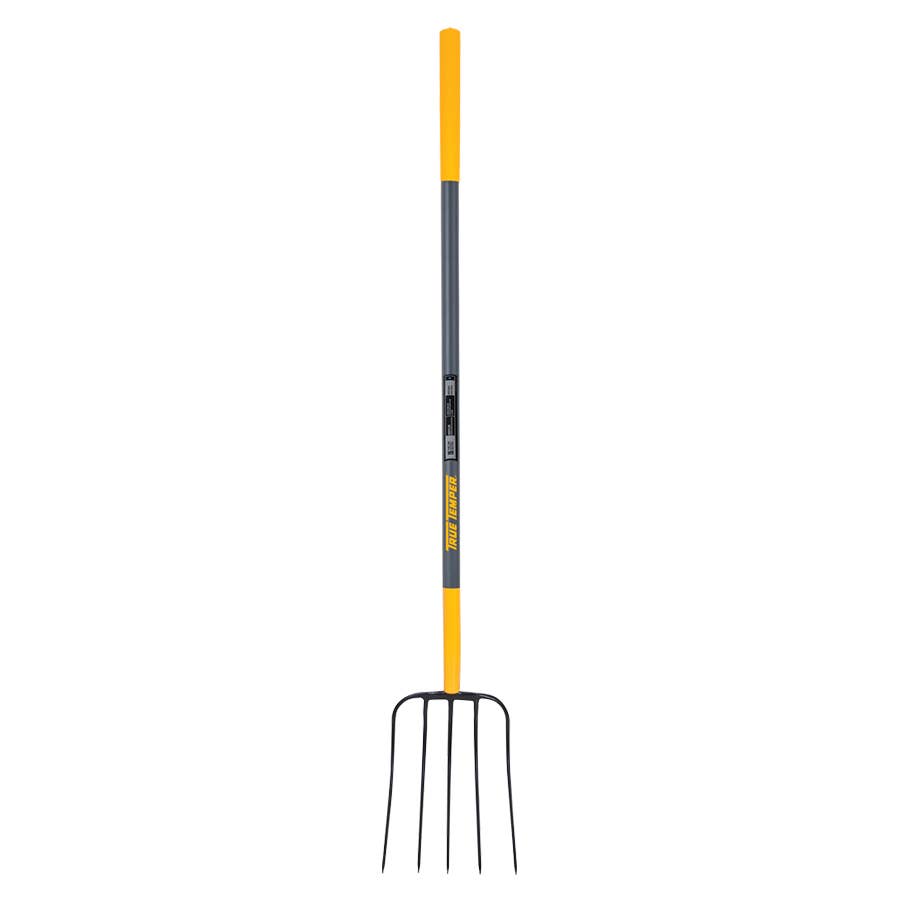 True Temper 5 Tine Manure Fork with Fiberglass Handle