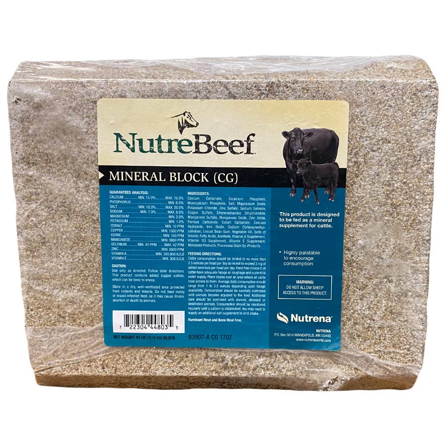 NutreBeef MIneral Block for Cattle 40 lb