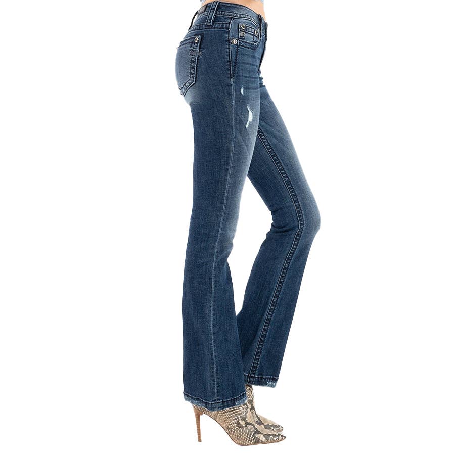 Miss Me Women's Heaven Wing Embroidered Midrise Boot Cut Jeans