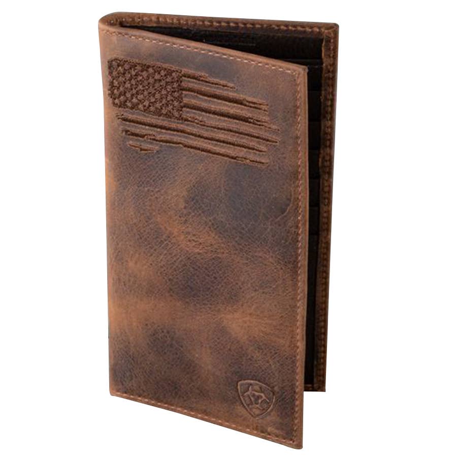 Ariat Men's USA Flag Leather Rodeo Wallet