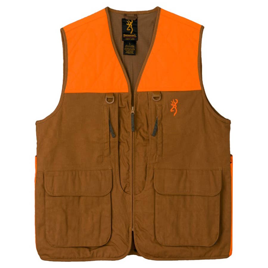 WFS Upland Game Vest - Tan/Orange