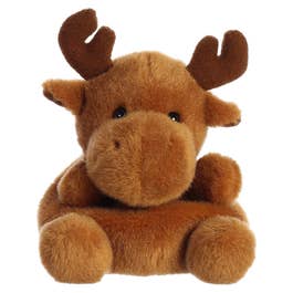 Aurora? Adorable Palm Pals? Cinnamon Moose? Stuffed Animal - Pocket-Sized Fun - On-The-Go Play - Brown 5 Inches