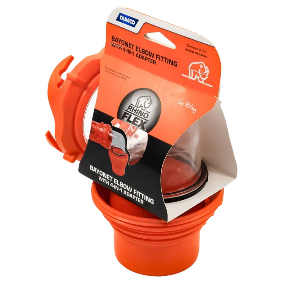 Camco RhinoFLEX Elbow & 4N1 Adapter w/ Swivel Fitting