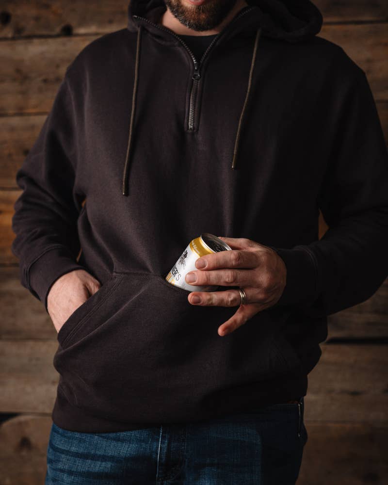 M's Quarter Zip Stash Hoodie (100% Tanguis Cotton)