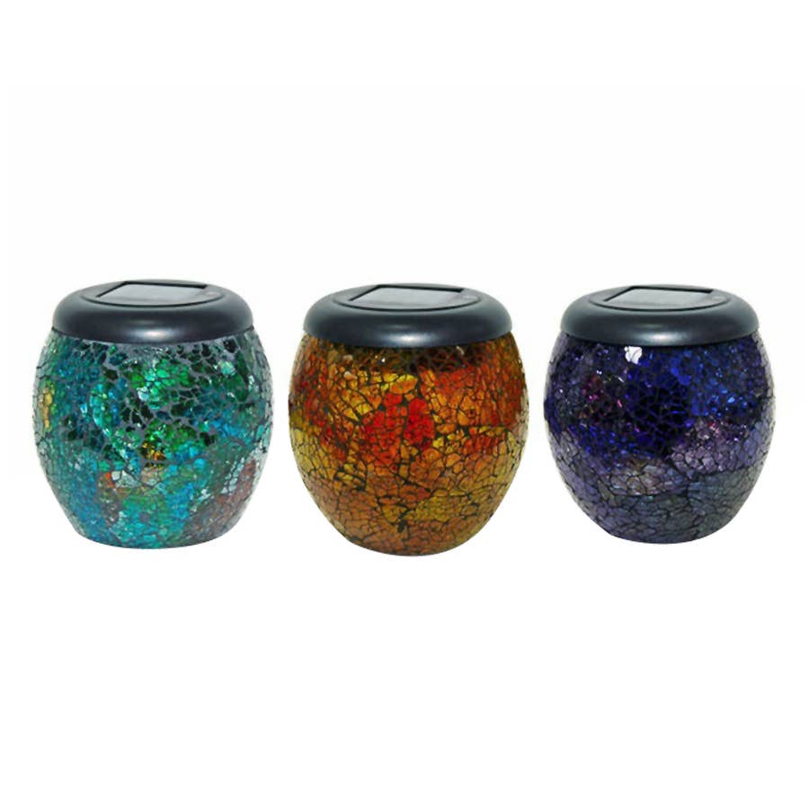 Alpine Solar Mosaic Glass LED Jar Lantern (Assorted)