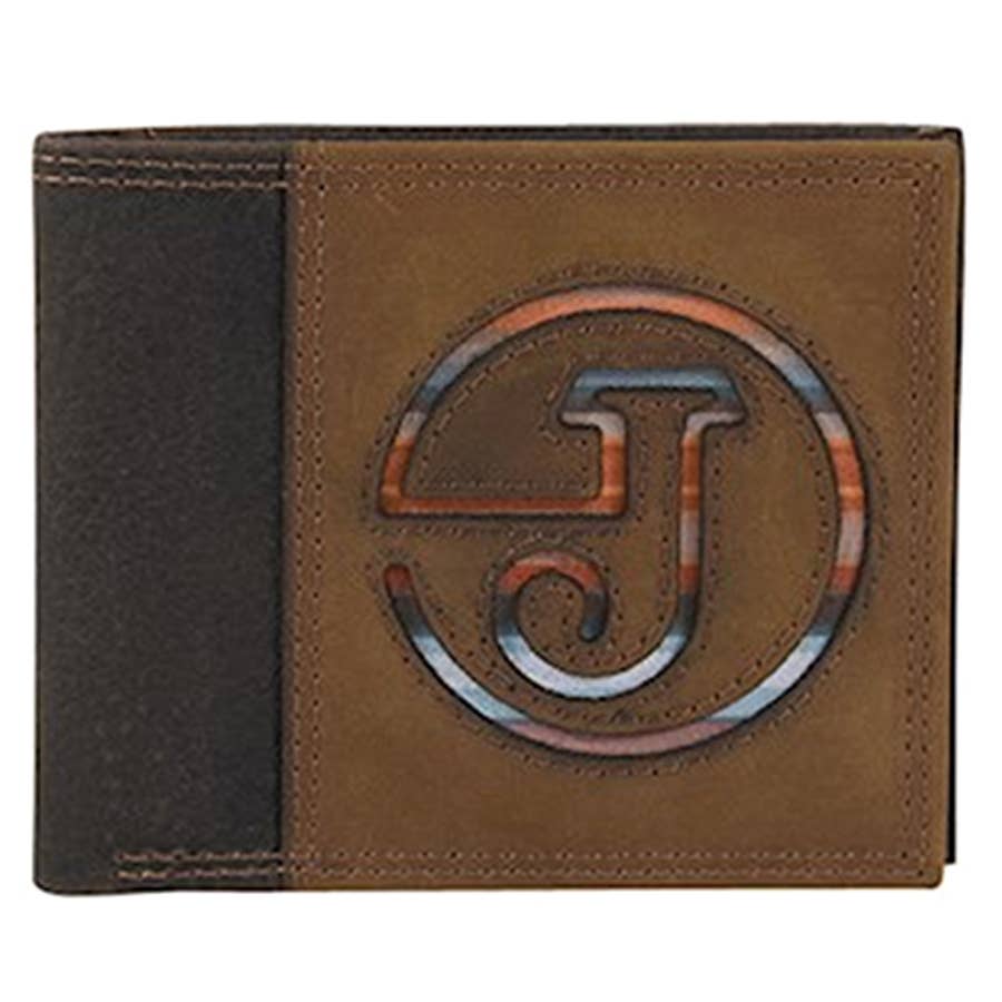 Justin Men's Serape Inlay Front Pocket Bifold Slim Wallet