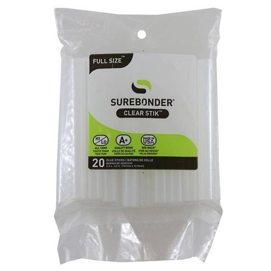 Surebonder Clear Hot Glue Sticks For High & Low Temperatures, Mini Size 10"