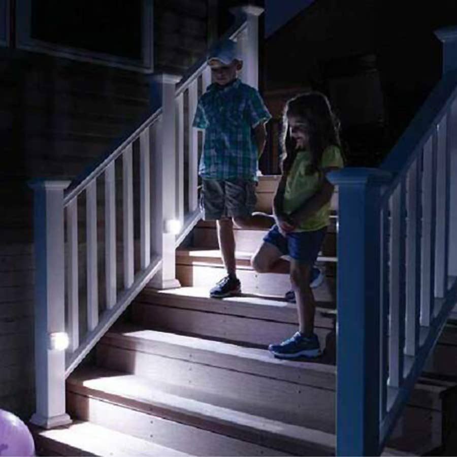 Mr Beams® Wireless Motion Sensor LED Step Lights \u0026 Stair Lighting - White, image size:900x900