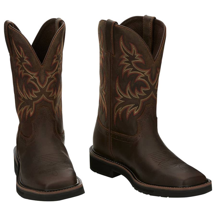 Justin Men's Square Toe 11" Driller Work Boots