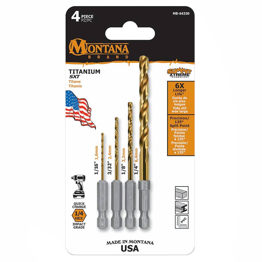 Montana Brand Titanium Coated Drill Bit Set