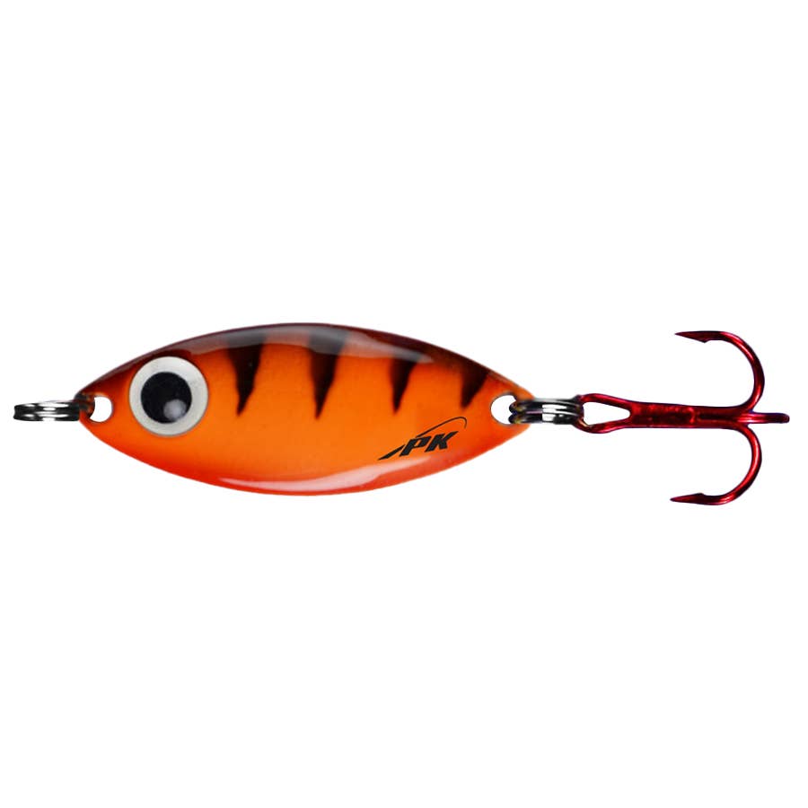 fish lure 2010 Halco SD105#R49 Slidog 105 #R49 Chrome Tiger 4", 1oz while an internal rattle helps pull fish from greater distances and colorful pattern options Mepps Little Wolf Treble Hook