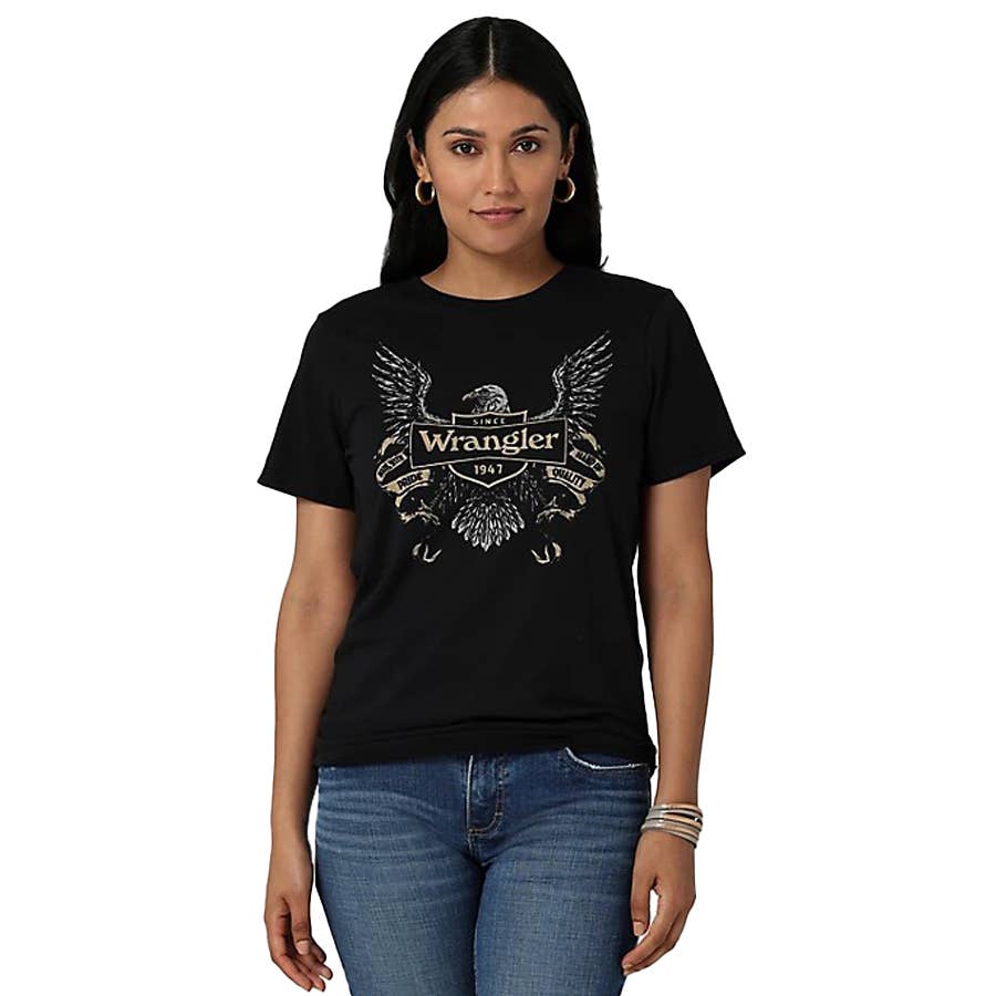 Wrangler Women's Short Sleeve Eagle Retro Slim Fit T-Shirt