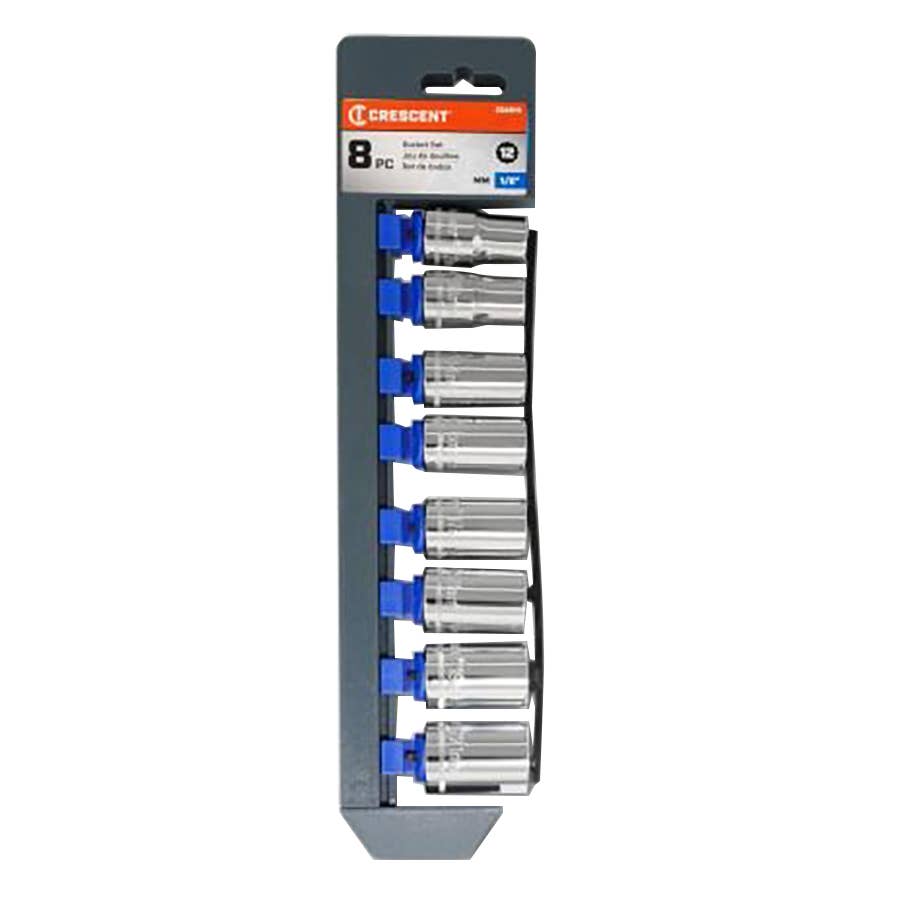 Crescent 8 pcs 1/2" Drive 12 Pt. Socket Set