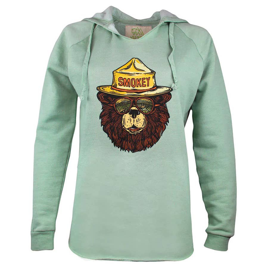 Wild Tribute Women's Smokey The Groovy Bear Graphic Hoodie