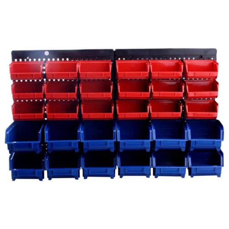 Steel Core 30 Bin Wall Mounted Storage Rack
