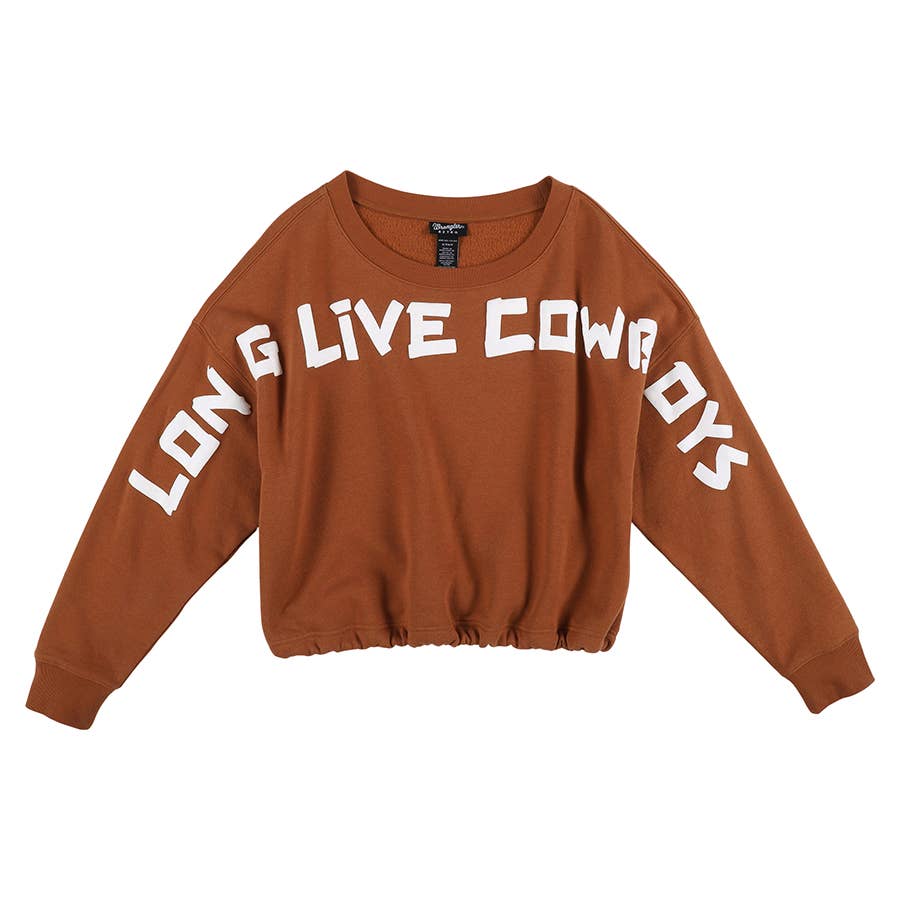 Wrangler Women's 'Long Live Cowboys' Black Sweatshirt - Cozy Crewneck Pullover For Western Style